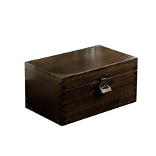 61K3樟木复古带锁盒子香樟木密码木箱木盒收纳盒实木储物箱子榫卯