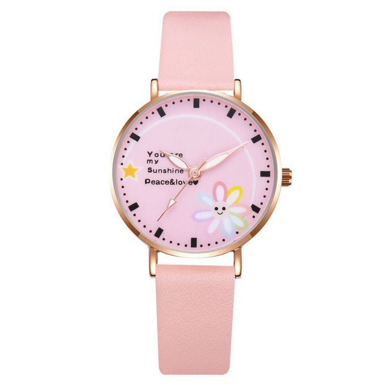 Año nuevo reloj de margarita estilo de la universidad femenina estudiante de secundaria ins chica rosa simple temperamento moda