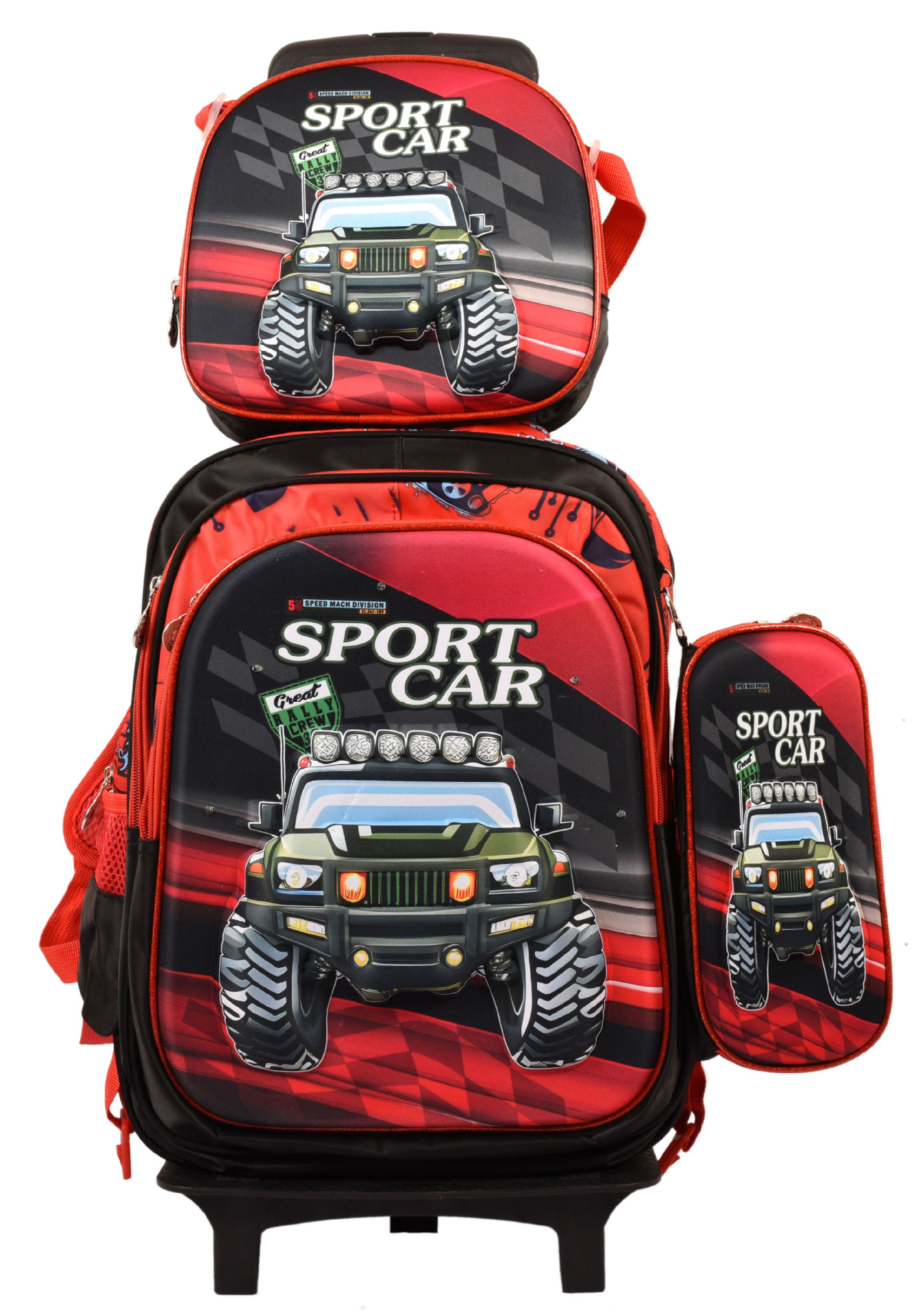 Mochila escolar fábrica 3D traje de tres piezas Shaodong escuela primaria al por mayor mochila de tres piezas de hombro de dibujos animados con protección de la columna