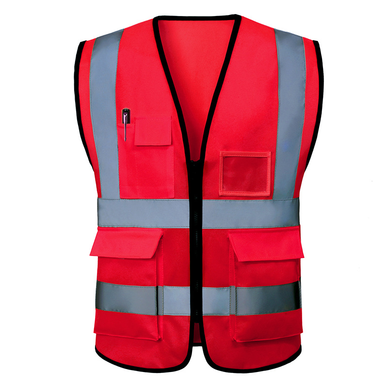 Chaleco Reflectante de Seguridad de Malla Multi Bolsillos para Construcción y Seguridad Vial