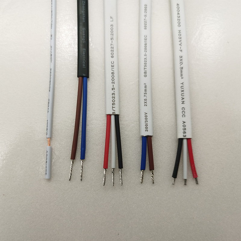 厂家批发纯铜2芯扁护套线 白黑2芯扁护套线 灯具电器连接护套线