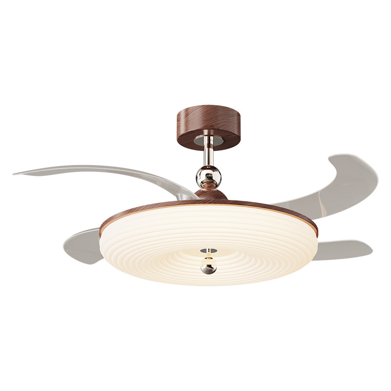 Lámpara de ventilador medieval ondas cálidas redondas ultra delgadas protector de ojos viento silencioso dormitorio invisible lámpara Zhongshan 412L