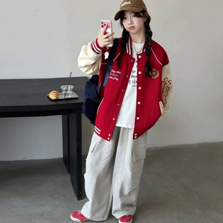 儿童棒球服2026春秋新款大童时髦洋气百搭休闲夹克衫女童刺绣外套