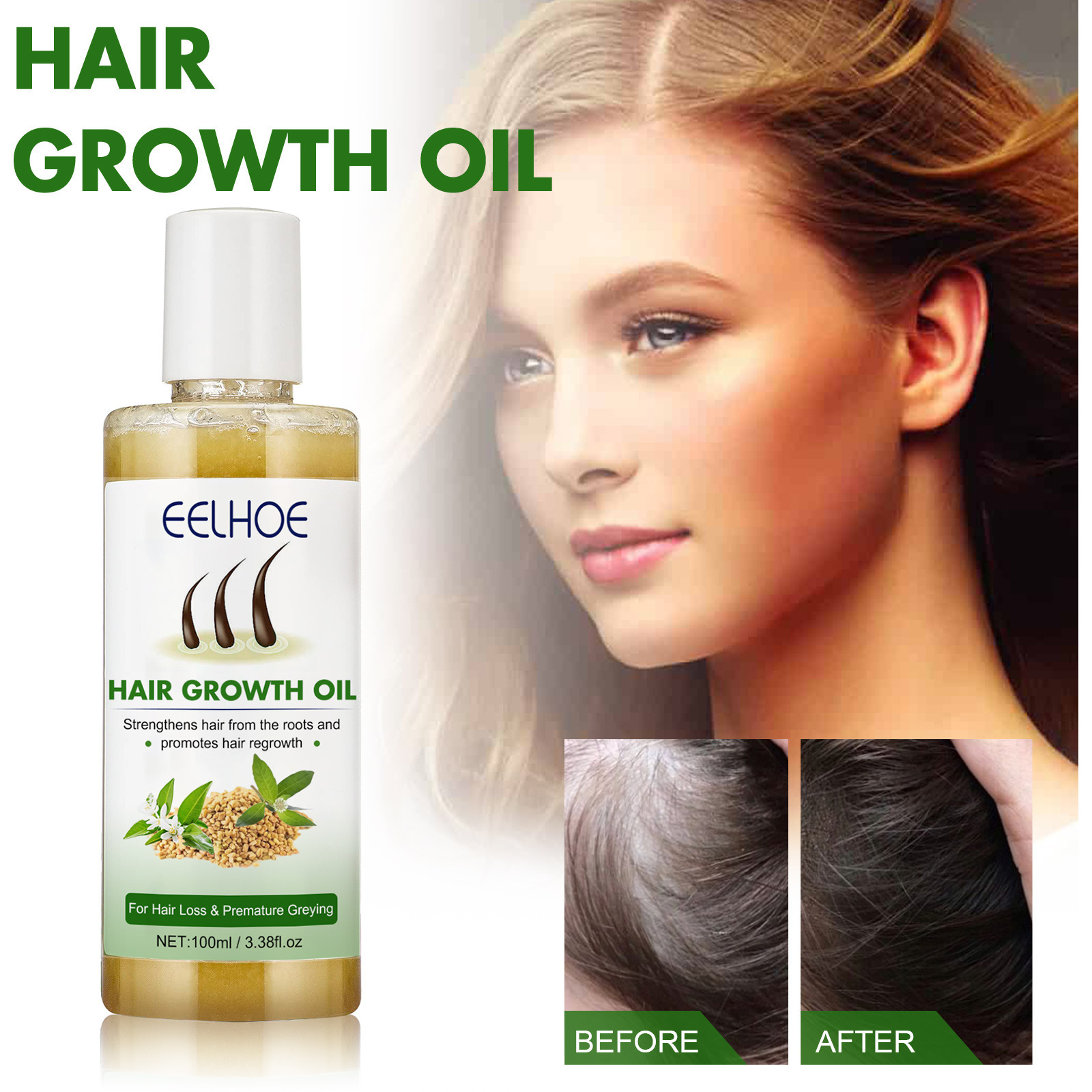 EELHOE huile de soin capillaire dense hydrate, raffermit, raffermit et nourrit les cheveux huile essentielle de soin capillaire dense du cuir chevelu_voghion.com