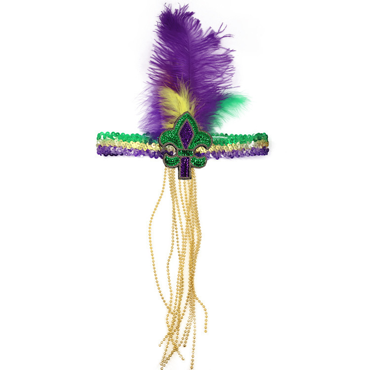 Mardi Gras fiesta de carnaval brasileño transfronterizo oro púrpura verde tricolor piezas de vestuario