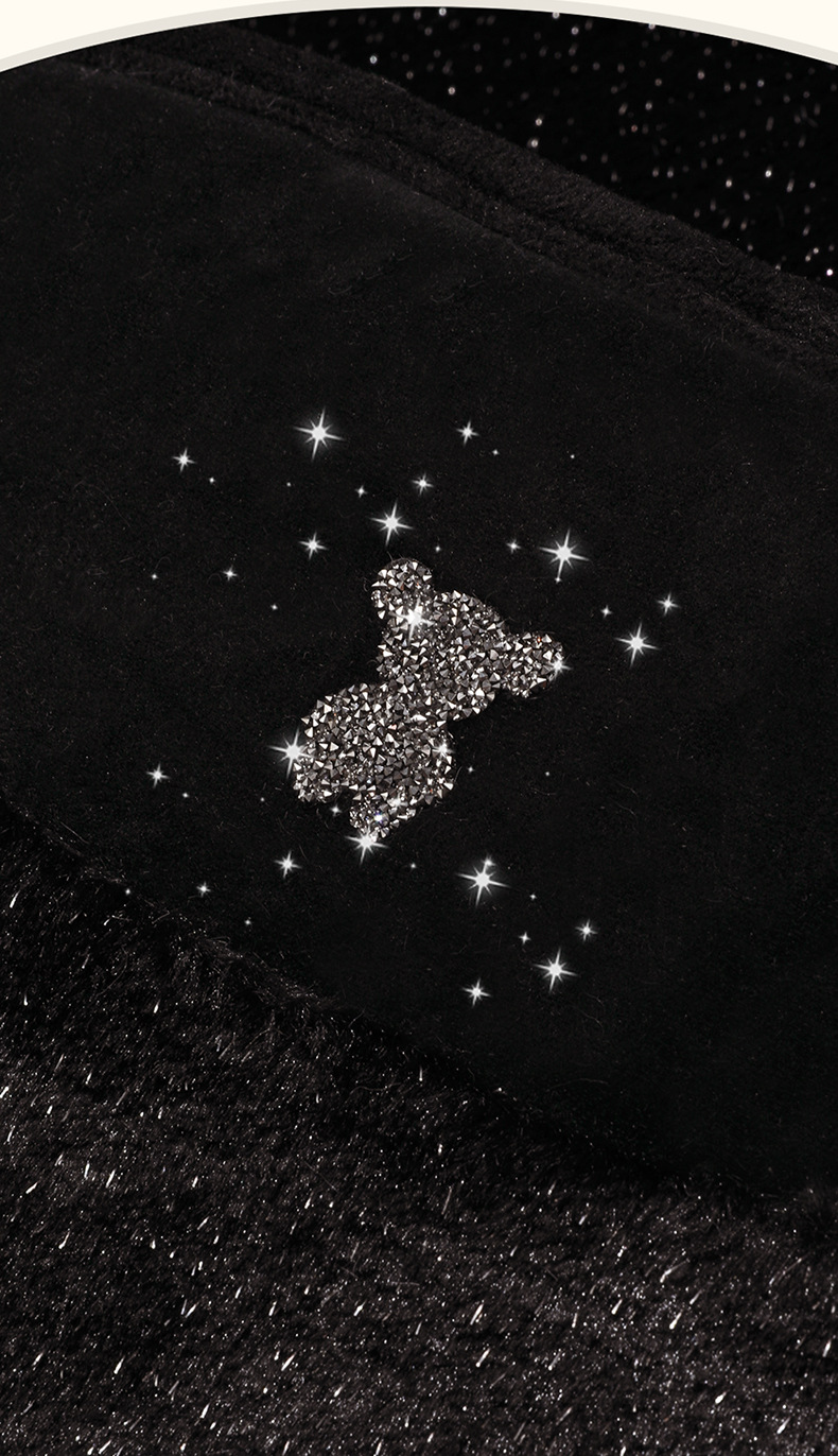 Car Seat Cushion Winter Plush Warm Cartoon Cute Car Seat Cushion Car Interior Accessories High-End Decorative Starry Sky