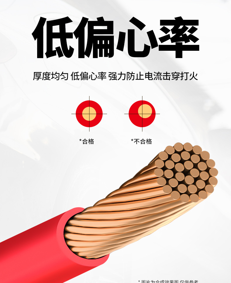 Suitable for Car Battery Jumper Cables, Pure Copper Jumper Cables, and Battery Connection Cables