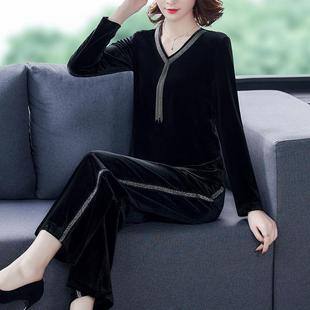 Plus-Size Velvet Suit for Women, 2025 Spring New Style, Elegant and Youthful Casual Two-Piece Set【10