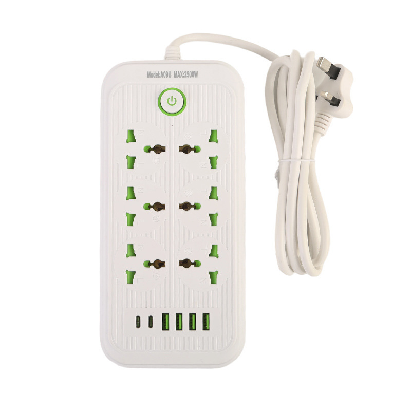 Salida 4 conector USB con 2 interfaz tipo-c estándar británico estándar europeo estándar americano con puerta de seguridad cable de cinturón protector para niños