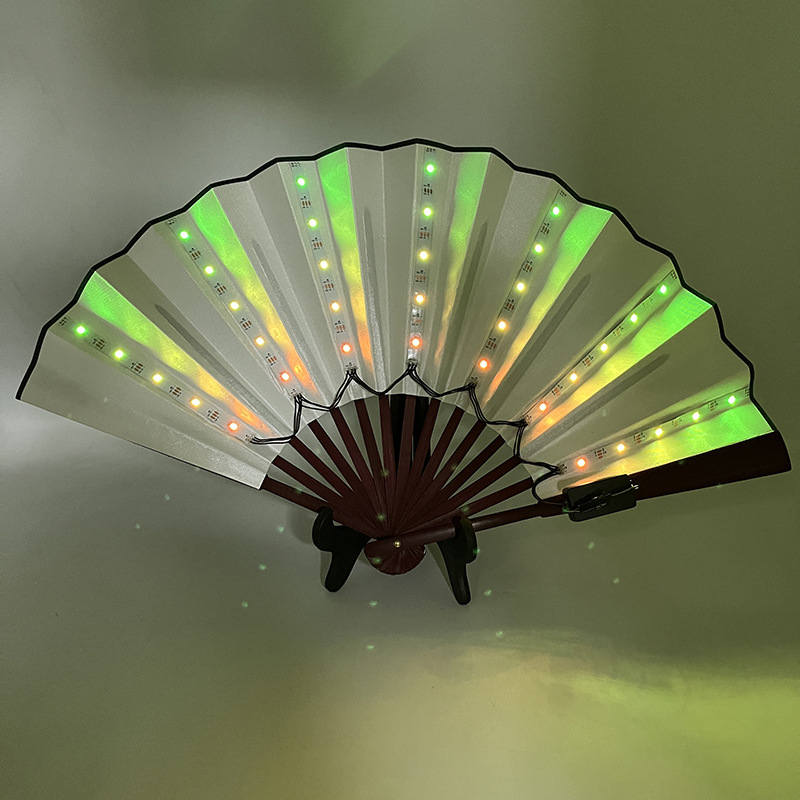 Fan de fiesta de color fantasía rendimiento de cabina nocturna Bungee LED ventilador luminoso bar props atmósfera ventilador de luz nocturna para hombres y mujeres