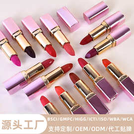 定制跨境口红热销自然水润 代工贴牌欧美雾面易上色哑光口红ODM