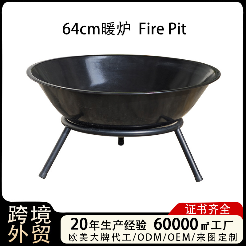 64cm esmalte grueso gran fuego de calefacción estufa de leña al aire libre patio al aire libre horno horno de tres patas fuego