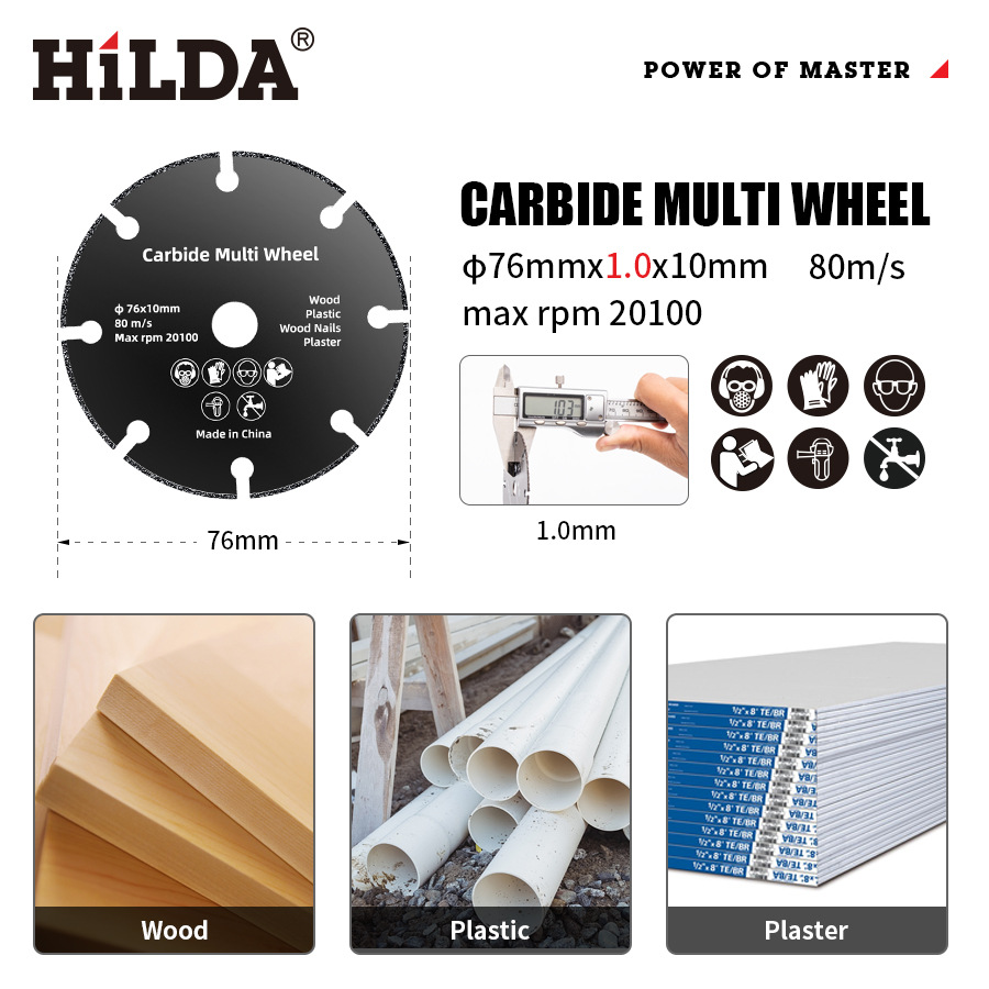 Disco de corte HILDA/Hilda de 3 pulgadas, disco de esmerilado de 75, accesorio para amoladora angular eléctrica de litio, disco de corte de doble malla de 3 pulgadas