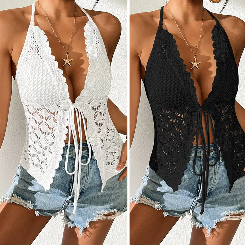 Пляжный сексуальный knitted пояс, короткая кофта-кардиган в европейском стиле
