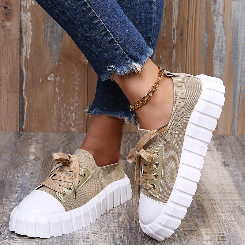 knitted lace-up Thick-soled shoes NSJJX123920