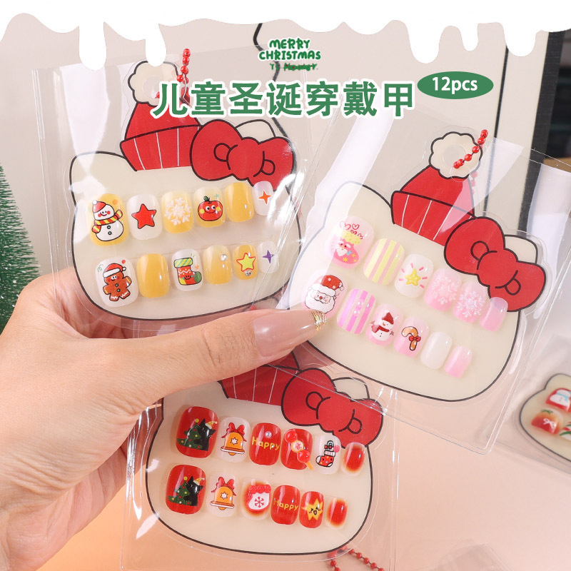 Cute Cartoon Diamond Ornaments for Little Girls, Nail Patches, Manicure Patches, Kidsren's Wearable Nail Patches, Christmas Fake Nail Patches Cute Cartoon Diamond Ornaments for Little Girls, Nail Patches, Manicure Patches, Kidsren's Wearable Nail Patches, Christmas Fake Nail Patches