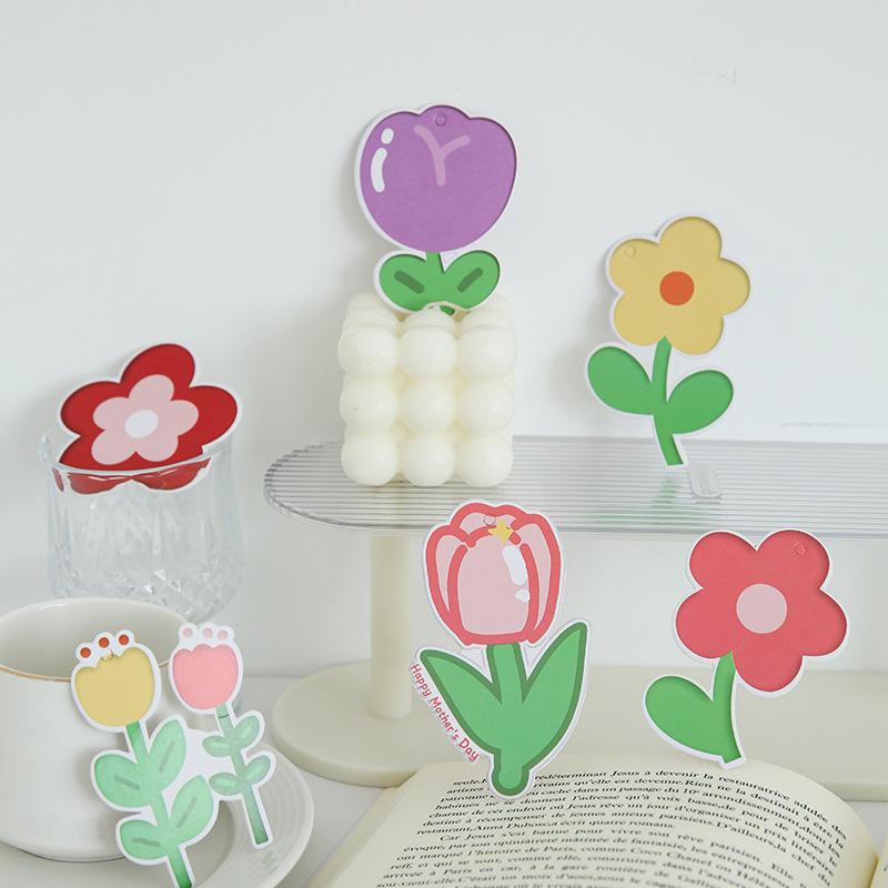 Nuevo ramo de flores del día de la madre, tarjeta de felicitación, embalaje de flores, decoración de caja de regalo, tarjetas de regalo