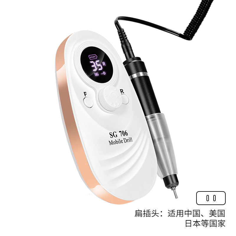 Lijadora de uñas transfronteriza, lijadora de uñas de descarga profesional de alta velocidad, dispositivo de almacenamiento eléctrico, máquina de limpieza de uñas creativa y colorida