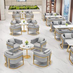 新しいカフェ商談テーブルと椅子営業所受付休憩エリア受付ソファ受付ルーム1テーブルと4つの椅子の組み合わせ