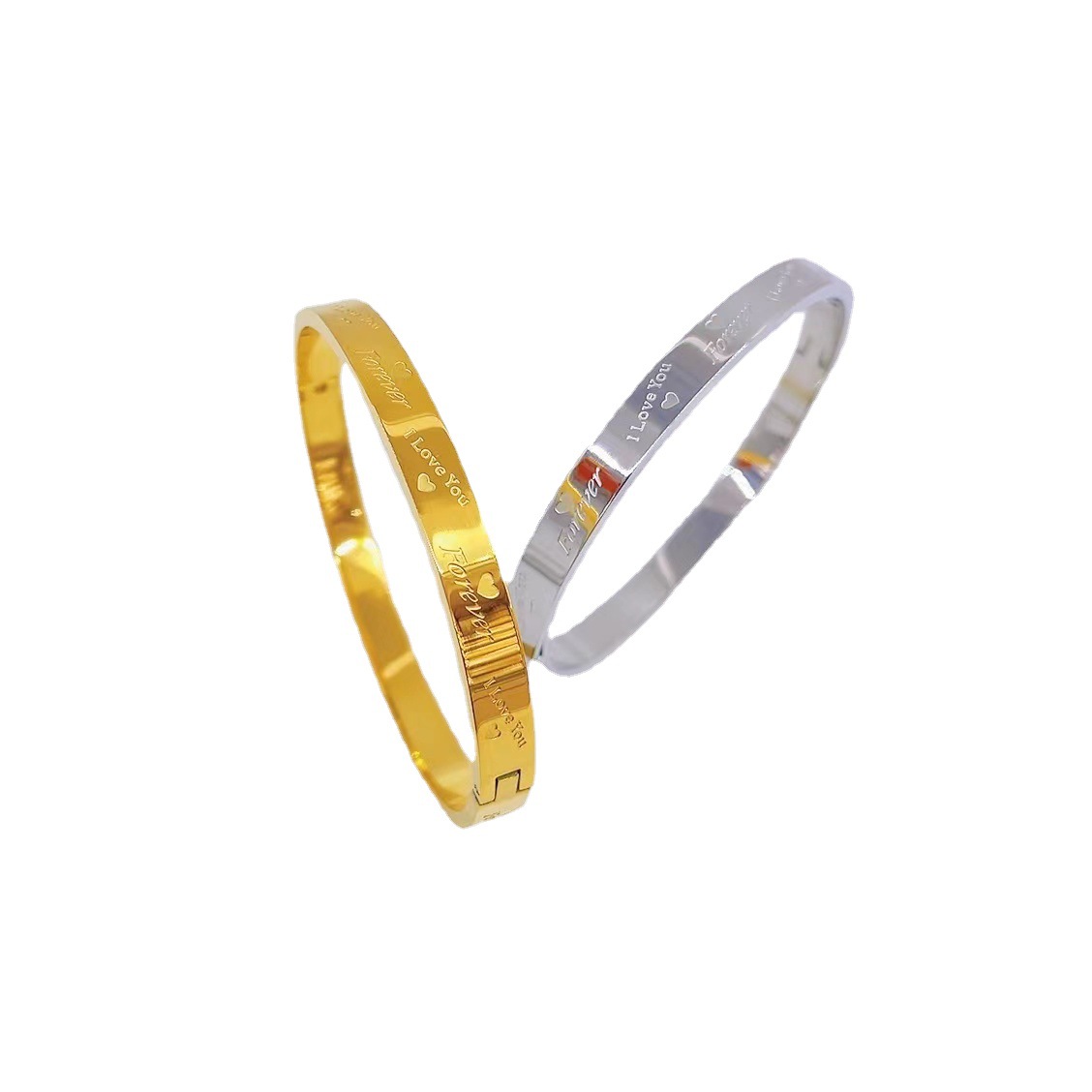 En stock fábrica directa Transfronteriza Popular electrochapado 18K pulsera de acero de titanio femenina personalidad no se desvanece moda nicho moda