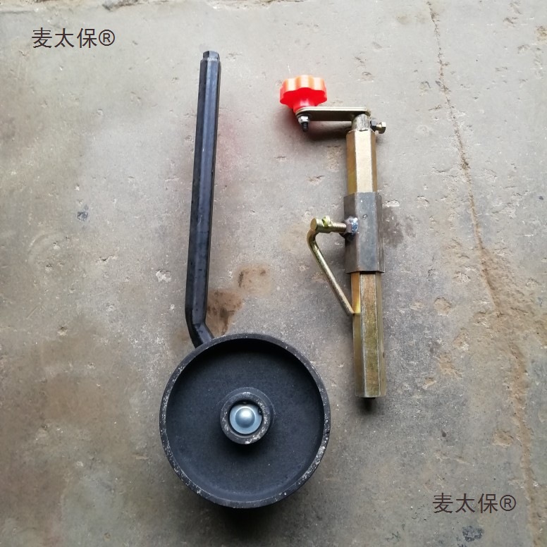 限深轮田园管理机微耕机培土机开沟机前面小铁轮止地轮调整麦太保