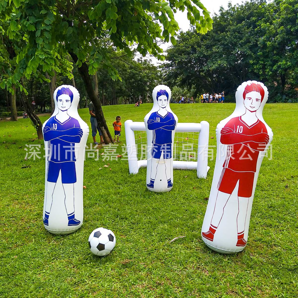 Thickened PVC Inflatable Dummy Soccer Goalkeeper Tumbler for Adult Physical Training, Punching Column, Boxing Sandbag