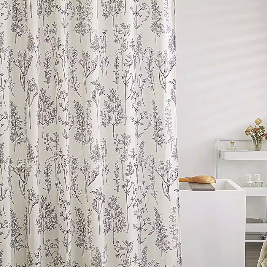 Bathroom Bathroom Shower Curtain Partition Curtain Bathroom Curtain French Retro Waterproof Mildew-Proof Waterproof Cloth Hanging Curtain Others