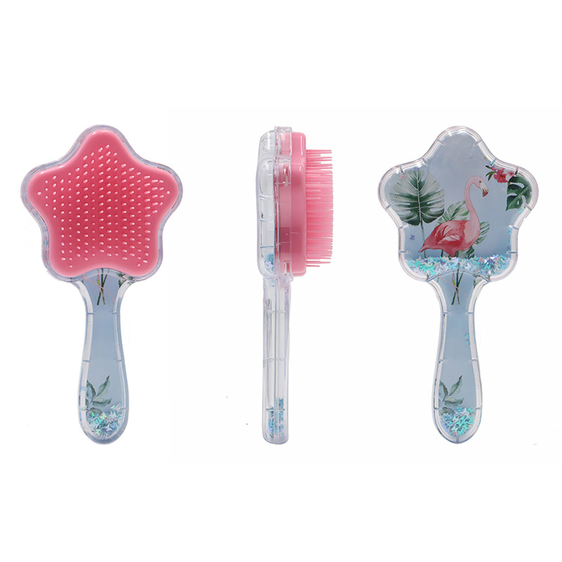 Fábrica de suministro de inventario creativo dibujos animados lindos mango de reducción de presión peluquería portátil peine de cabello largo