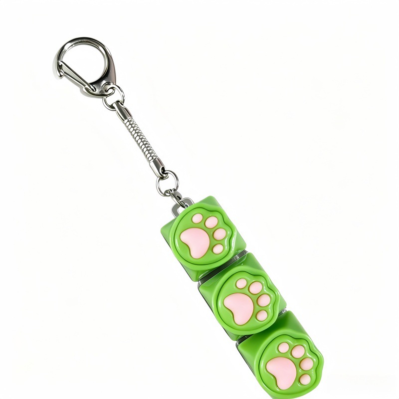 3-key silicone cat claw green