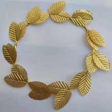 跨境狂欢万圣节罗马金叶子头环 写真森系仿真花 新娘头饰发箍花环