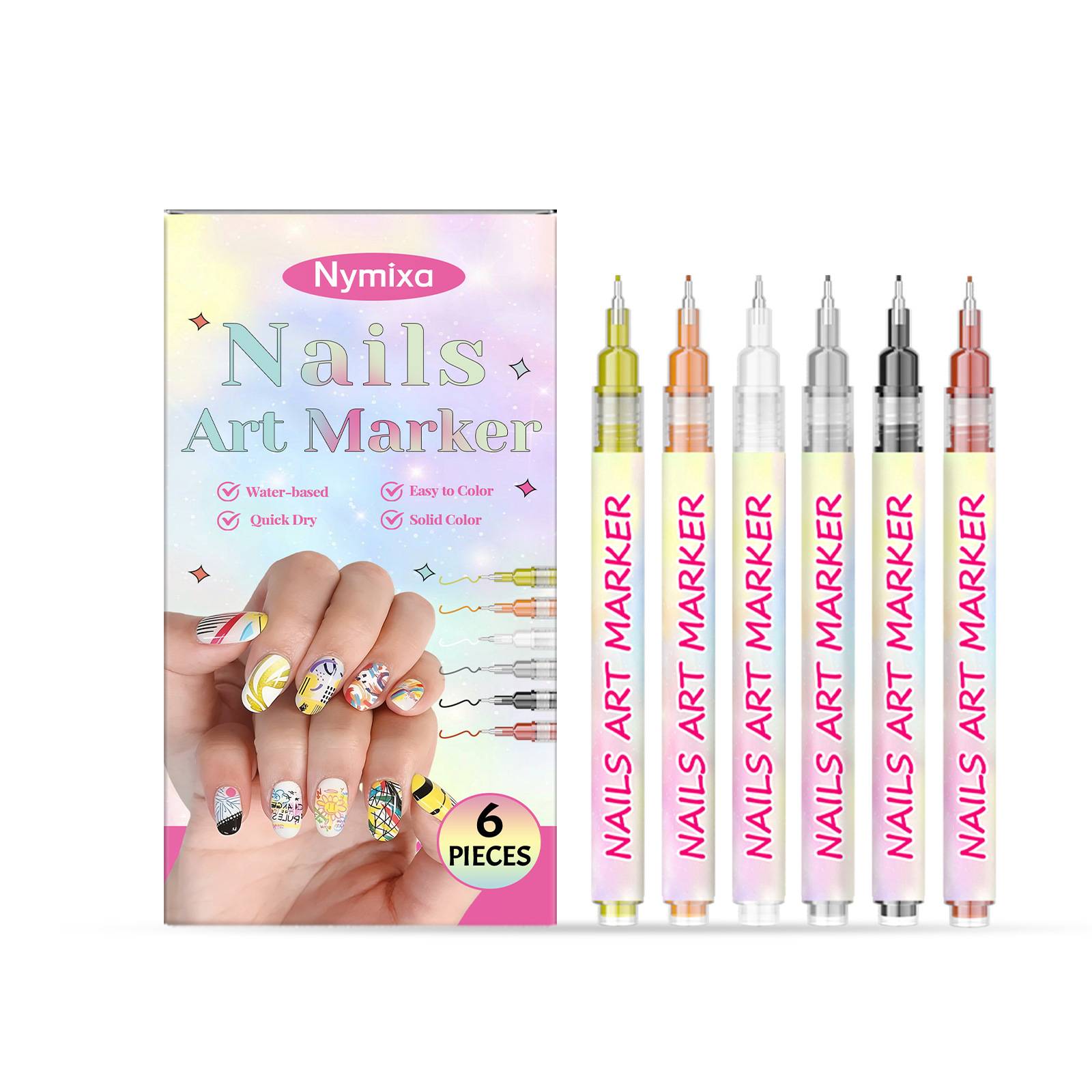 Graffiti-Stift für Nagelkunst zum Selbermachen – Feine Stiftspitze, einfach anzuwenden, wischfest, langanhaltend, leuchtende Farben_voghion.com