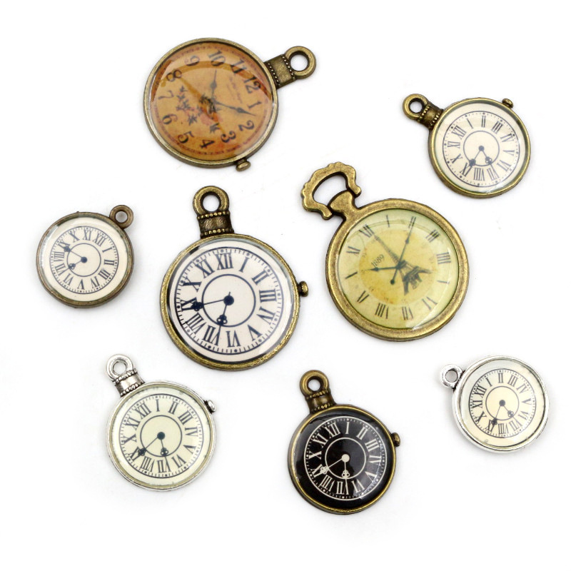 Imitation Pocket Watch Wall Clock Alloy Pendant DIY Jewelry Accessories Handmade Necklace Bracelet Pendant Jewelry Accessories