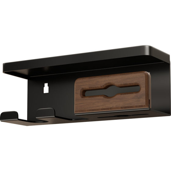 Walnut Tissue Box Hair Dryer Rack Toilet Punch-Free Mobile Phone Holder Paper Box Hair Dryer Holder