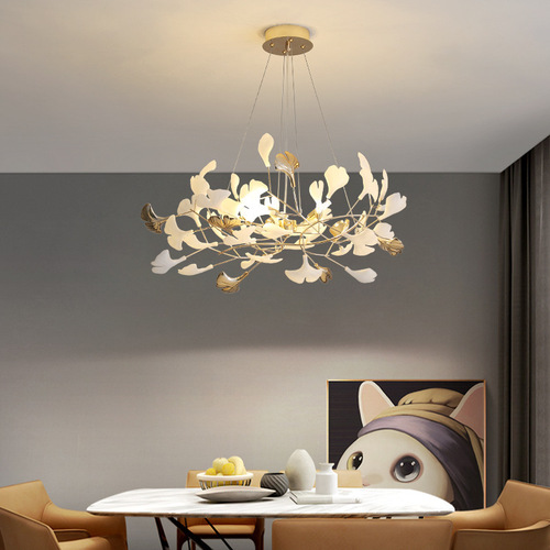 Designer ginkgo leaf internet celebrity living room chandelier restaurant art lobby sales office stairwell clothing store lamp