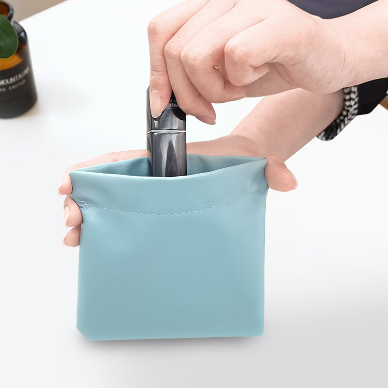 化妆品自动开合收纳袋钥匙零钱包弹片口红数据线充电器便携化妆包