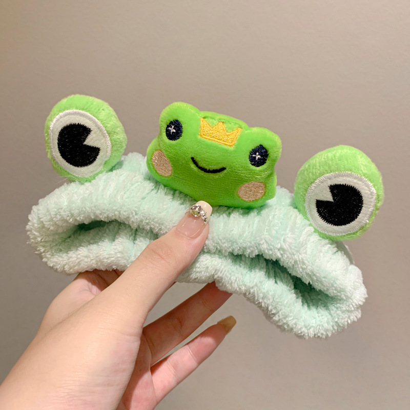 Otoño y invierno dibujos animados peluche lavar la cara cinturón de cabello máscara de mujer lavar la cara cinturón de cabello impermeable estereoscópico impermeable adornamientos de cabello al por mayor