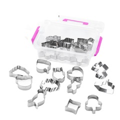 DIY cake mold cookie mold plastic box packaging 430 stainless steel mousse ring 20-piece set baking tools