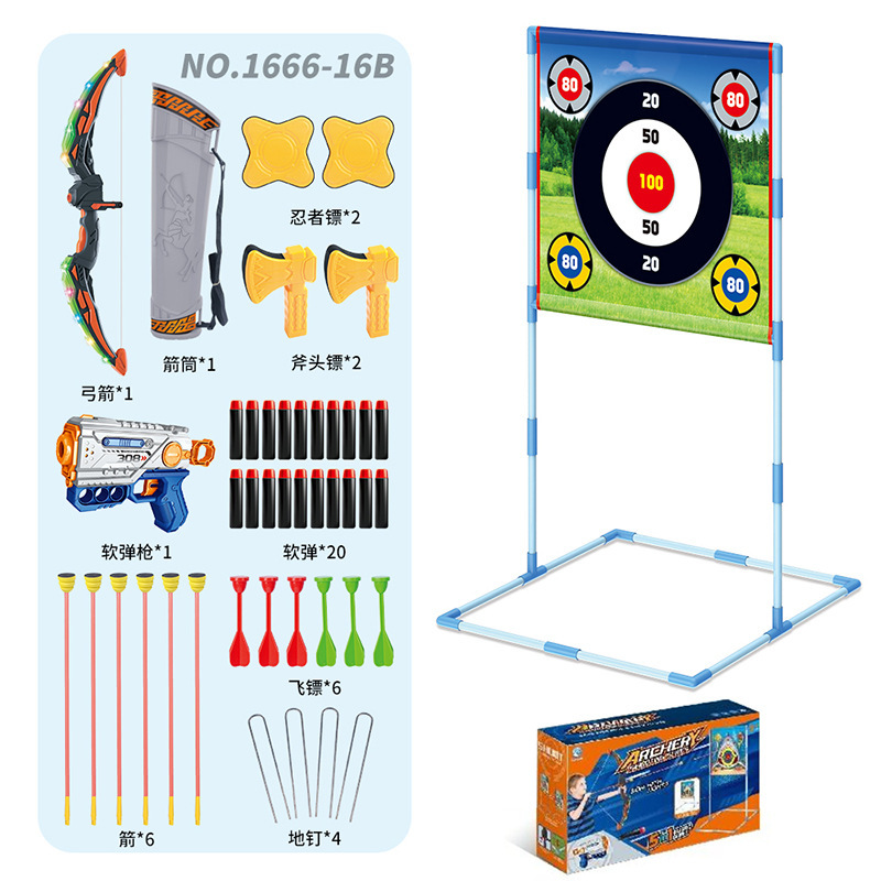 deportes infantiles transfronterizos, arco y flecha, dinosaurios, tiburones, fútbol, lanzamiento con arrowbox, juguetes interactivos para padres e hijos en interiores y al aire libre