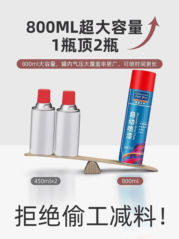 Hand-painted car painting touch-up paint rust-proof hand-cranked self-painting graffiti paint wall bright red and white automatic painting