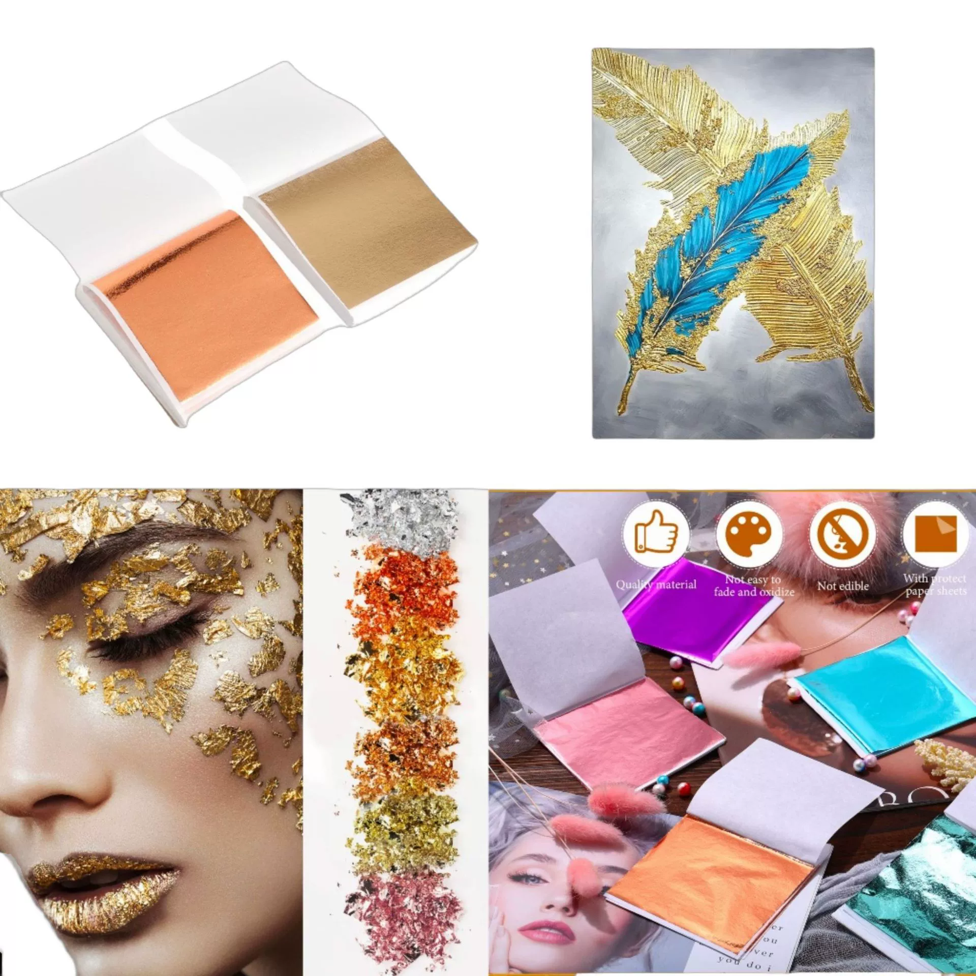 Золотая фольга 9*9 см, серебряная фольга, цветная фольга, для рукоделия, хрустальной смолы, нейл-арта, золотые платиновые стикеры, клей для золотой фольги, для рукоделия