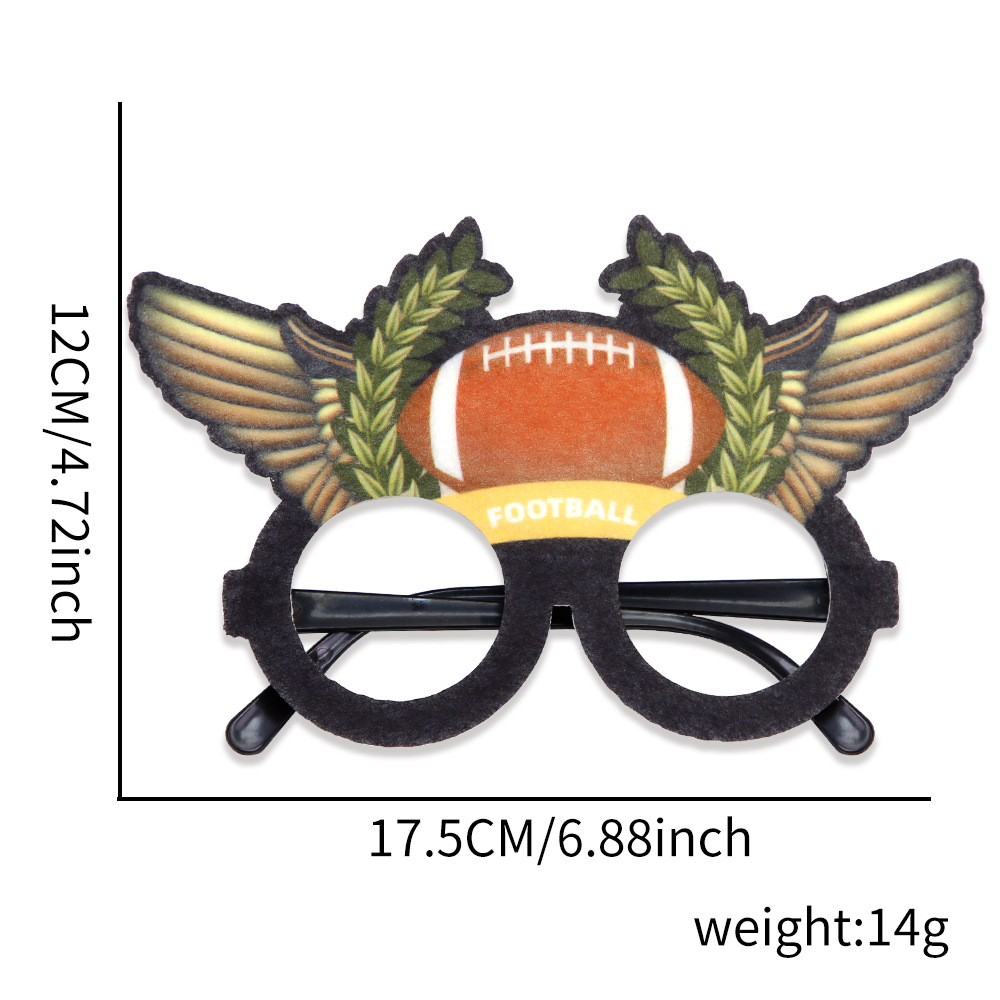 Transfronterizo nuevo Super Bowl rugby gafas fans animar apoyos fútbol americano Olive Festival gafas marco
