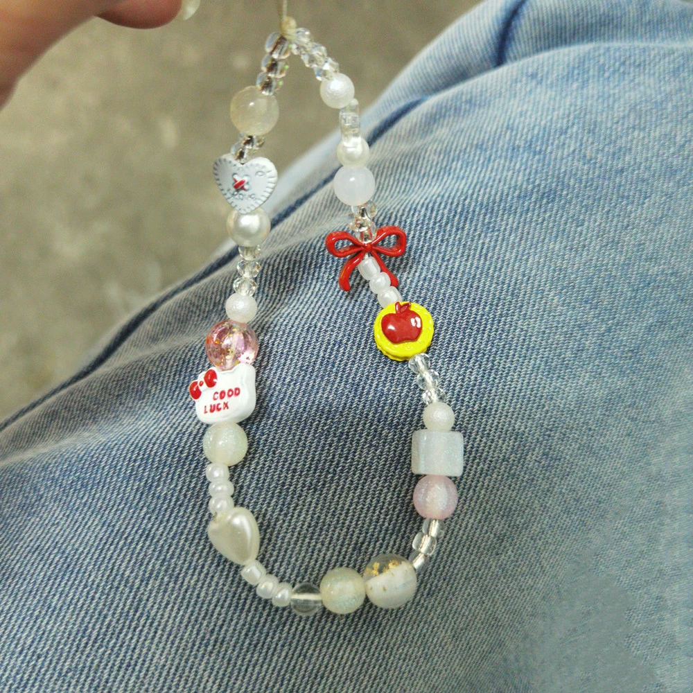 Mobile phone with bow, brand strap, camera, pendant, DIY