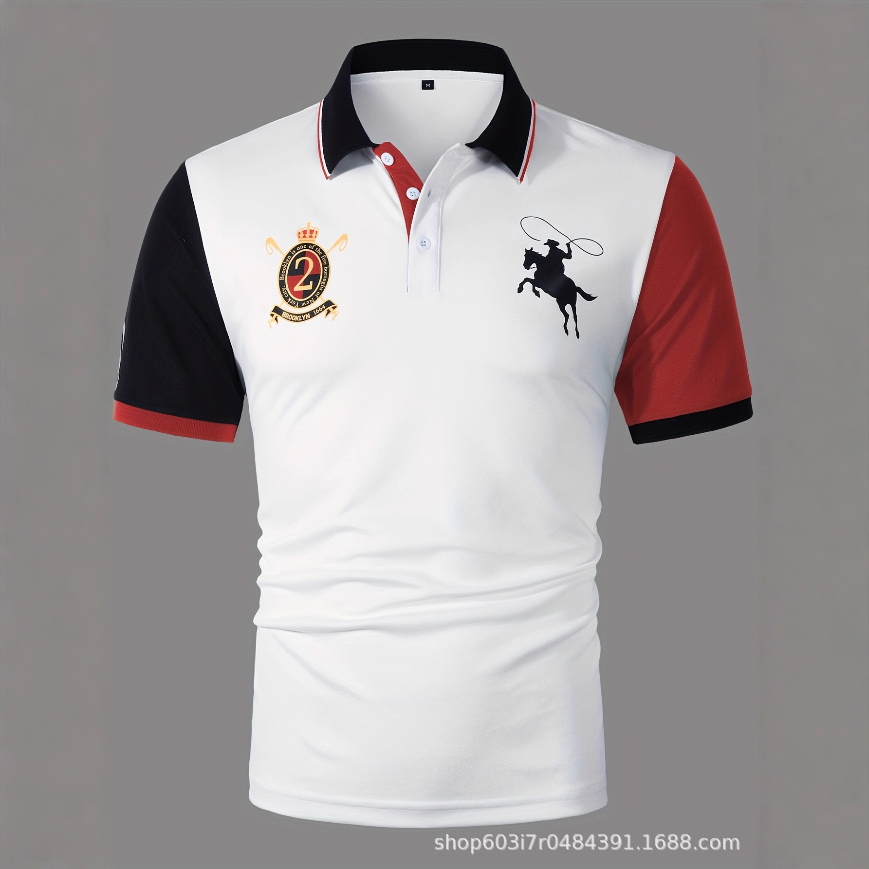 Cross-Border Malaysian High-Quality Printed European and American Aliexpress Amazon Men's Short-Sleeved Casual Loose Lapel Polo Shirt