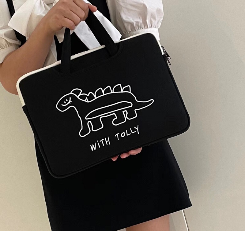 Korean cartoon dinosaur laptop protective case HP 13.3/14/15.6 Apple 16 inch computer bag