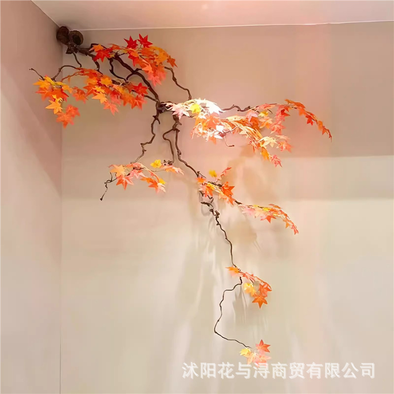 悬挂红枫树室内造景植物红枫树大型吊顶装饰墙面装饰垂吊仿真绿植|undefined