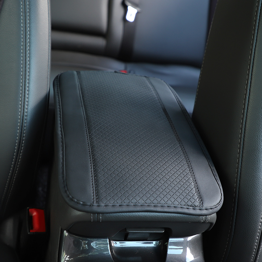 All-season universal armrest box mat, fiber leather embossed, double-stitched, non-slip central armrest box cover mat, Model YL