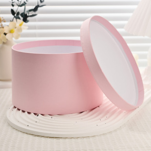 Round Gift Box Wedding Candy Box Paper Box Pink Round Box Gift Packaging Empty Box Cross-Border Hot Sale