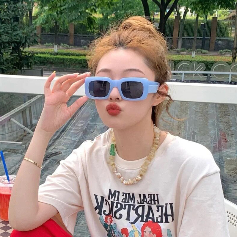 Women'S Gender Fashion Style Fashion Solid Color UV400 Protection Resin Square Full Frame Women's Sunglasses