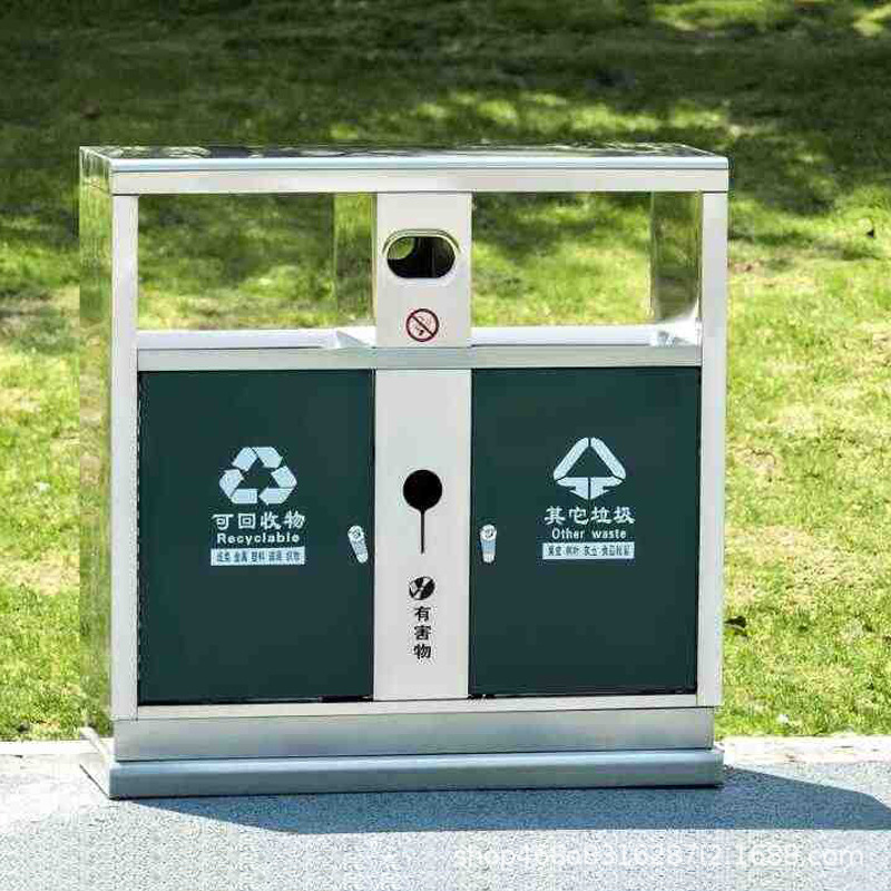 Outdoor trash can stainless steel large sanitation dustbin outdoor classification property community campus outdoor dustbin Outdoor trash can stainless steel large sanitation dustbin outdoor classification property community campus outdoor dustbin