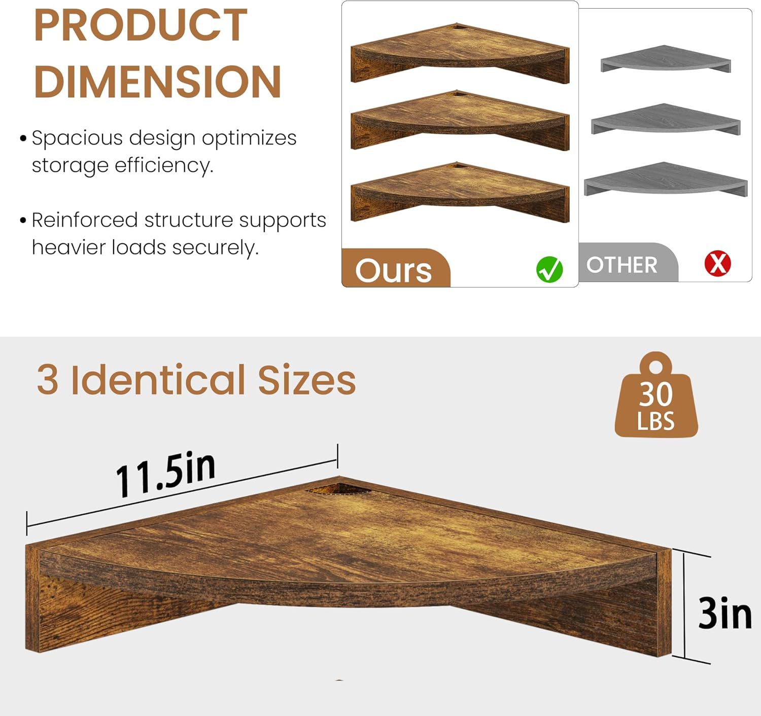 Угловые полки из угловой древе
